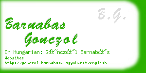 barnabas gonczol business card